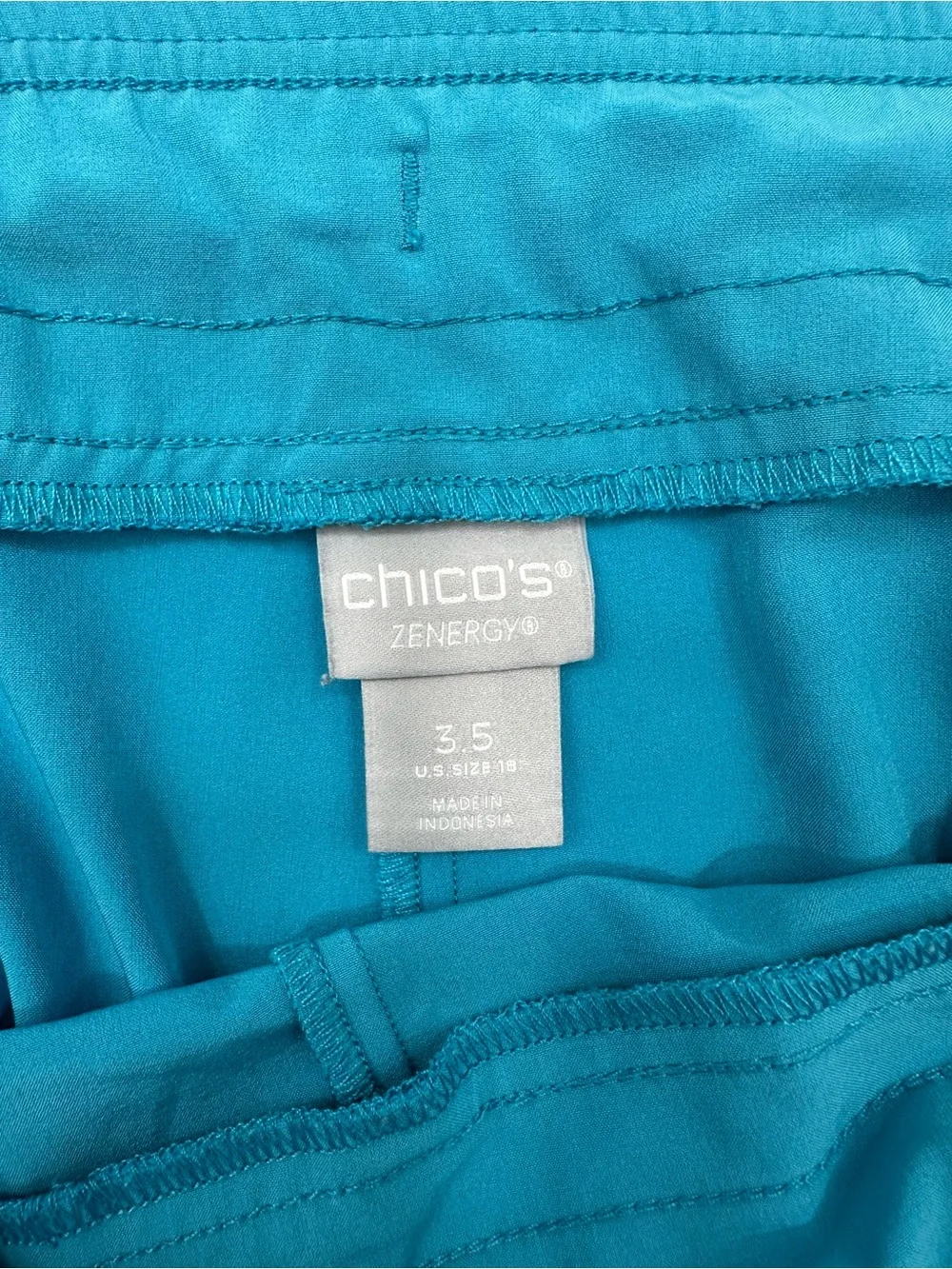 Chico's Zenergy Neema Teal Pull-On Pants Athleisure Crop Pants XXL Size 3.5 - Picture 3 of 3